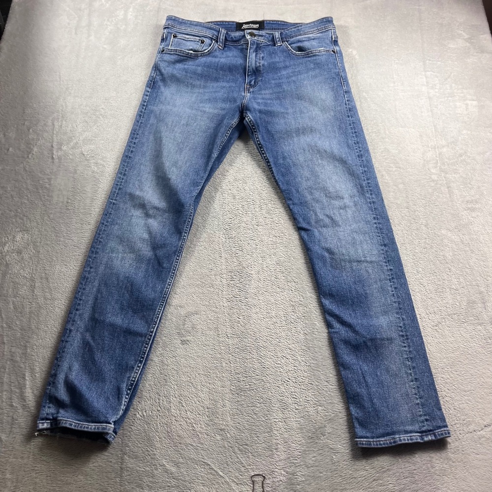 Revtown Decade Denim Tapered Jeans Mens 34x32 Medium Wash Blue Cotton